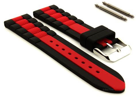 Two Colour Silicone Rubber Waterproof Watch Strap Band Forte Ss Buckle