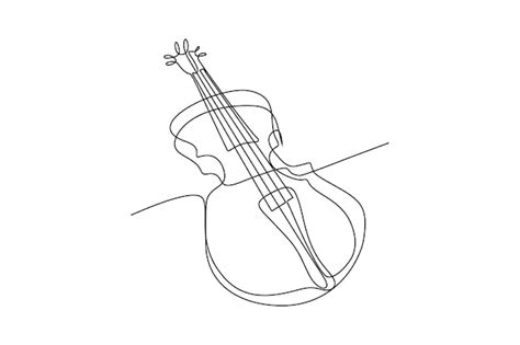 Premium Vector Continuous Line Violin Vector Illustration