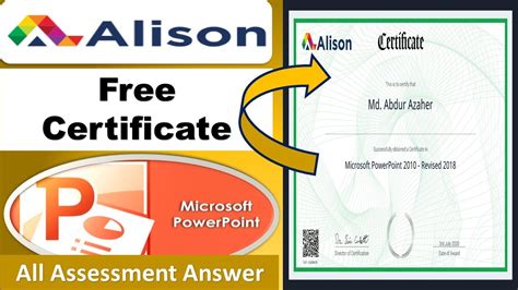 Alison Microsoft Powerpoint Course Assessment Answer Free Online