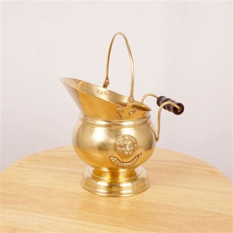 Small Sized Coal Scuttle Bucket Vintage Solid Brass Fire Etsy Uk