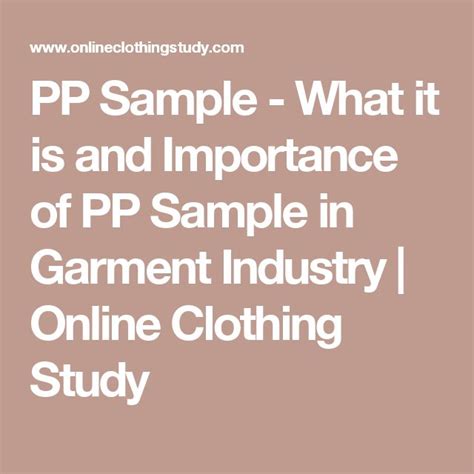pp sample     importance  pp sample  garment industry