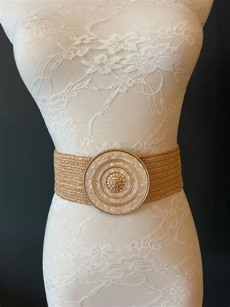 Boho Raffia Elasticated Beltsfashionable Vintage Belts Etsy