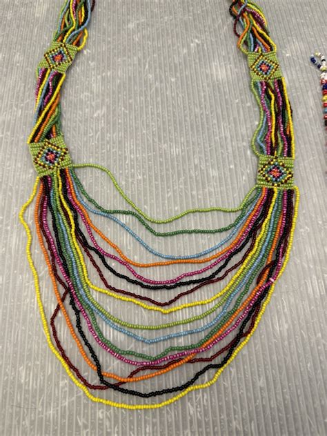 Native American Seed Bead Costume Jewelry Lot Necklac Gem