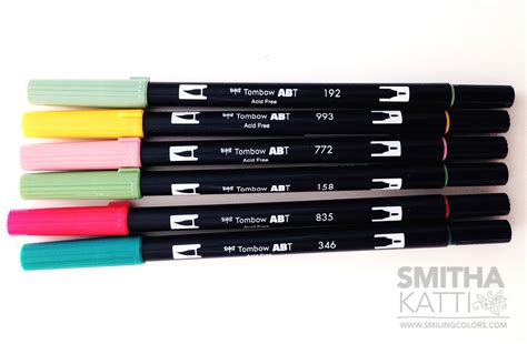 How To Make A Tombow Dual Brush Pen Color Chart Smiling Colors