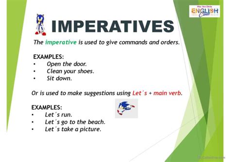 imperatives general grammar practice english esl powerpoints