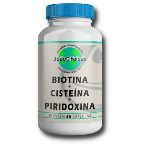 Biotina 10Mg Cisteína 300Mg Piridoxina 100Mg 30 Cápsulas