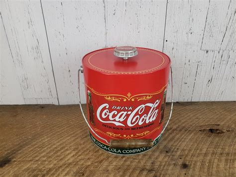 Vintage Coca Cola Ice Bucket Coke Red Metal And Plastic Soft Etsy Canada