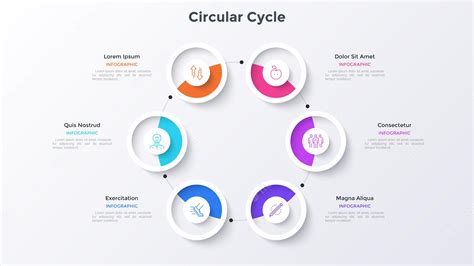 Premium Vector Ring Like Cyclic Chart With 6 Paper White Round Elements Concept Of Six Steps