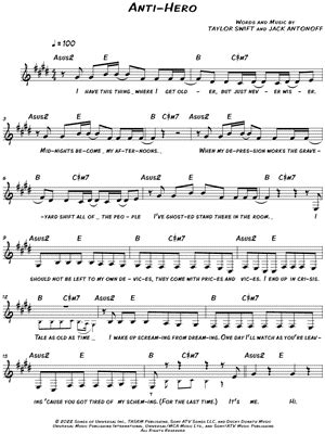 "Anti-Hero" Sheet Music - 56 Arrangements Available Instantly - Musicnotes