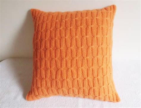 Custom Honeycomb Tangerine Hand Knit Pillow Case By Adorablewares