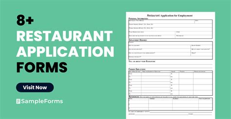 Free 8 Restaurant Application Forms In Pdf Ms Word