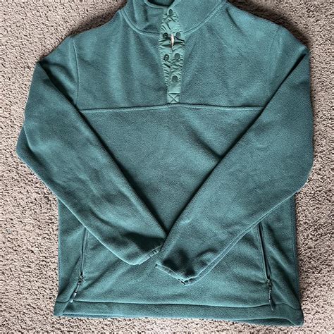 Forest Green Fleece Pullover Rarely Worn And In Depop