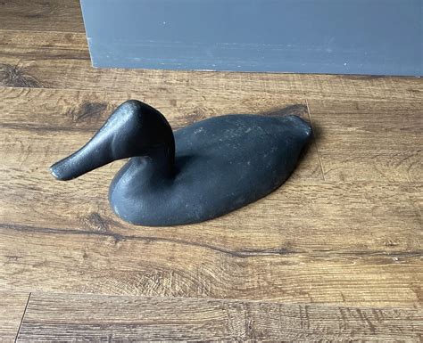 Rare Early Cast Iron Sink Box Duck Decoy Signed Hmt Free Ship Ebay