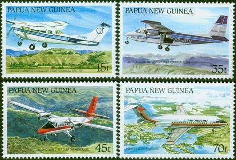 Papua New Guinea 1987 Aircraft Set Of 4 SG567 570 V F MNH 2 Stamps