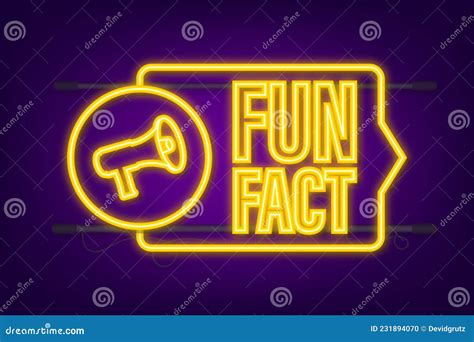 Fun Fact Neon Sign Glowing Neon Lettering Fun Fact Template Cartoon