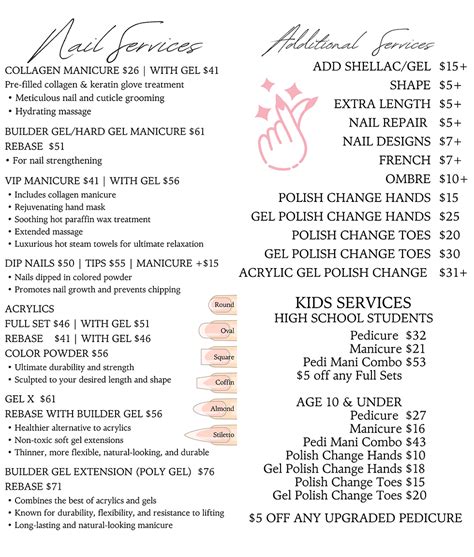 Full Menu Services Vip Nails And Lash Thornton Co