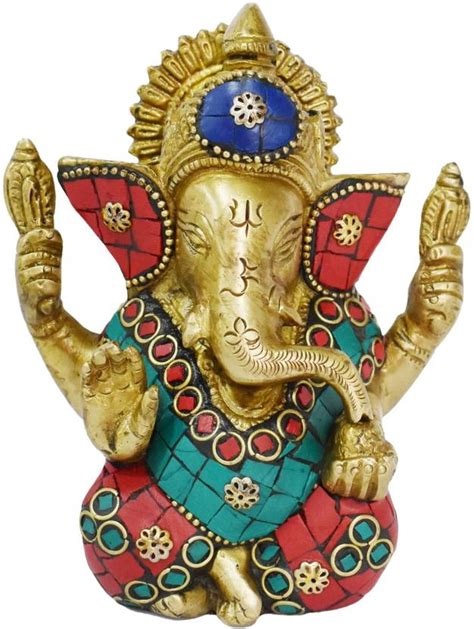 The Flying Tree Brass Ganesh Bhagwan Idol Ganesha Statue Ganpati Murti For Home 11 5 Cm