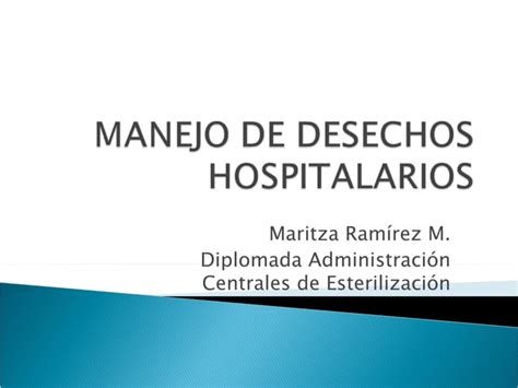 Manejo de los residuos en central de esterilización CICAT SALUD PPT