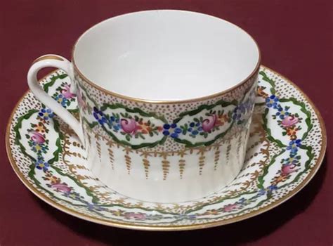 Taza Té Con Plato Porcelana Francesa Limoges Pintada A Mano MercadoLibre