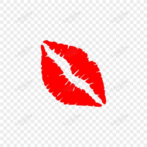 Red Lip Kiss Mark Realistic Transparent Make Up Element Png Transparent