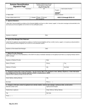 Fillable Online Epi Publichealth Nc Adap Recercification Nc Form Fax