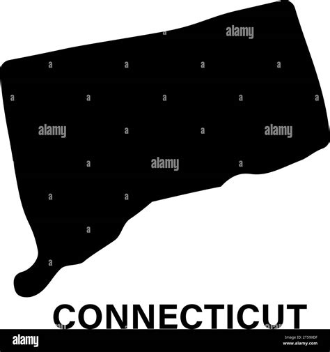 Connecticut State Map Silhouette Icon Stock Vector Image And Art Alamy