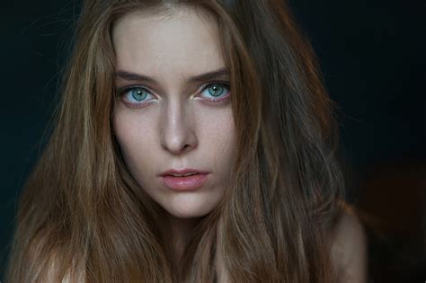 Amina Katinova Depth Of Field Women Green Eyes Face Portrait