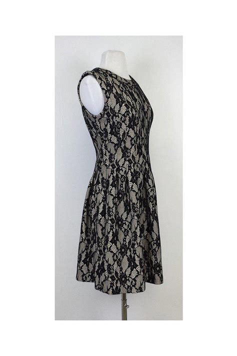 Hd In Paris Black Nude Lace Flared Dress Sz S Current Boutique