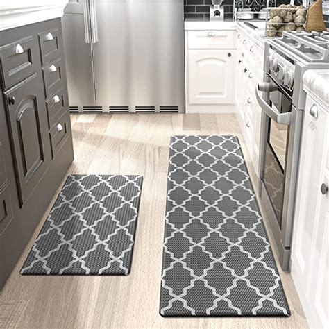 DEXI Kitchen Rugs Set 2 Piece Non Slip Waterproof Kitchen Mat Anti