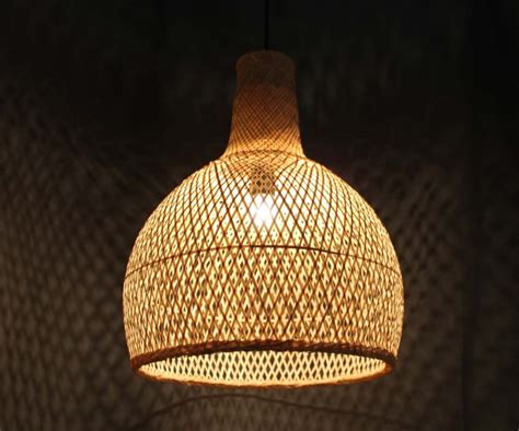 Bottle Shaped Bamboo Pendant Light Bamboo Lighting Natural Etsy Uk