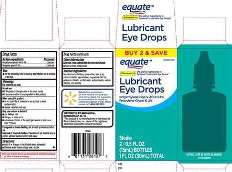 Equate Lubricant Eye Drops Polyethylene Glycol 400 Propylene Glycol Liquid