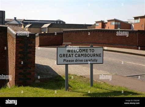 Welcome To Great Cambourne Sign Cambridgeshire England Stock Photo Alamy