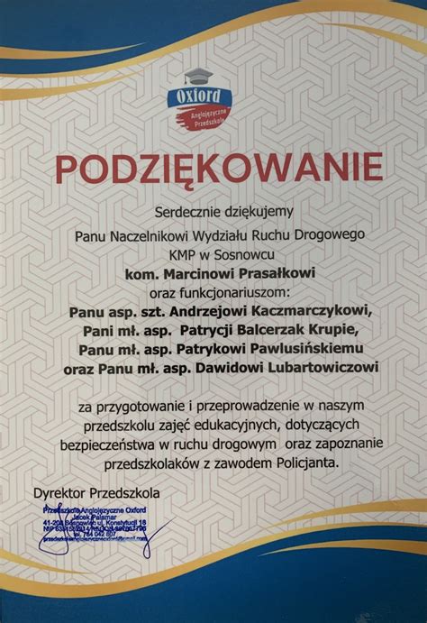 Podziękowanie dla policjantów z sosnowieckiej drogówki Wiadomości