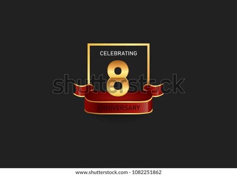 8 Years Golden Anniversary Design Logotype Stock Vector Royalty Free 1082251862 Shutterstock