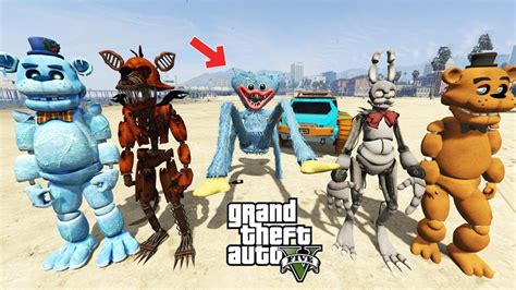 Huggy Wuggy Fİve Nİght Freddy S Yakaladi Poppy Playtime Mod Gta 5 Youtube