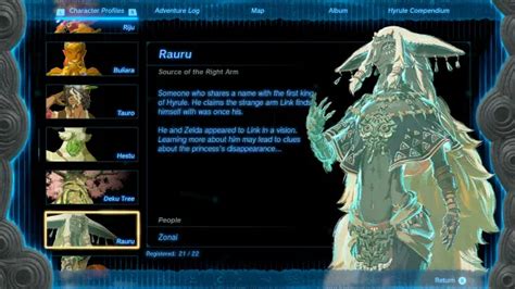 All Character Profiles And Info In Tears Of The Kingdom Including Rauru