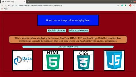 Javascript Project Creating A Photo Gallery With Html Css And Js Code