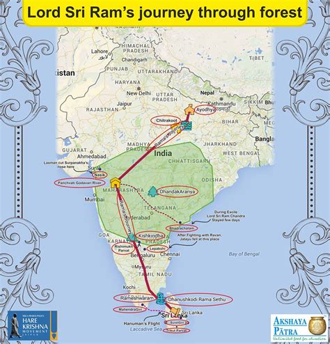 Krishna1008 Map Of Lord Ramas Forest Journey