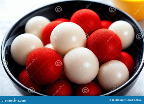 Delightful Tapioca Balls A Burst Of Flavor In Every Bite Ai Generated Stock Illustration