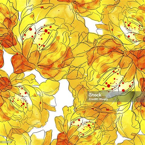 연속무늬 Of 추상적임 워터컬러 꽃 0명에 대한 스톡 벡터 아트 및 기타 이미지 0명 꽃 나무 꽃 식물 Istock