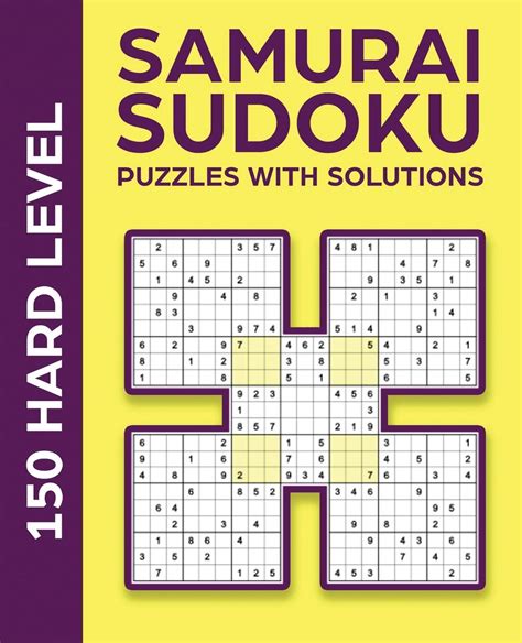 Buy SAMURAI SUDOKU PUZZLES WITH SOLUTIONS 150 HARD LEVEL Samurai