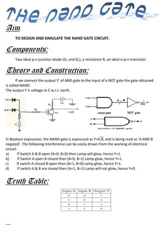 Report On The Logic Gates PDF