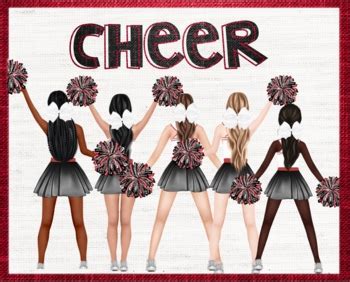 Black Cheerleader Clipart Vector Pom Sport Gold Cheerleader Png