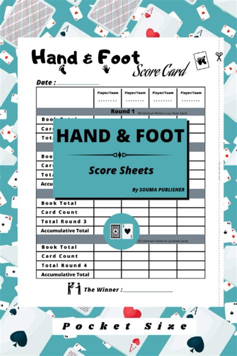 Hand And Foot Score Sheets Scorekeeping To Easily Keep Track Of