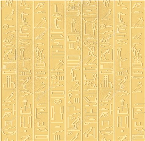 Seamless Pattern Of Egyptian Hieroglyphics Stock Vector Image By