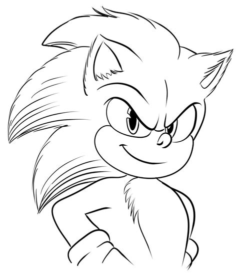 Dibujo De Sonic The Hedgehog De Sonic La Pel Cula Para Colorear