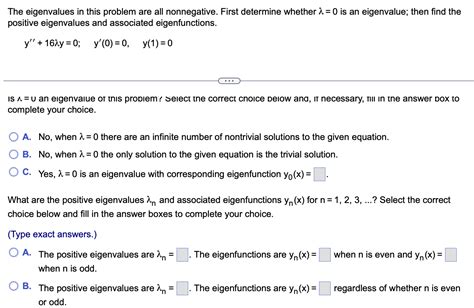 Solved The Eigenvalues In This Problem Are All Nonnegative Chegg