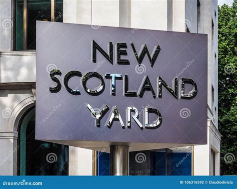 New Scotland Yard Police Sign in London (hdr) Editorial Photography ...