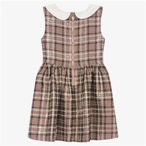Angels Face Teen Girls Pink And Beige Houndstooth Dress