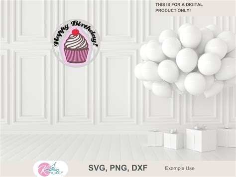 Happy Birthday Cupcake Cake Topper Svg Multi Layer Birthday Cake Topper